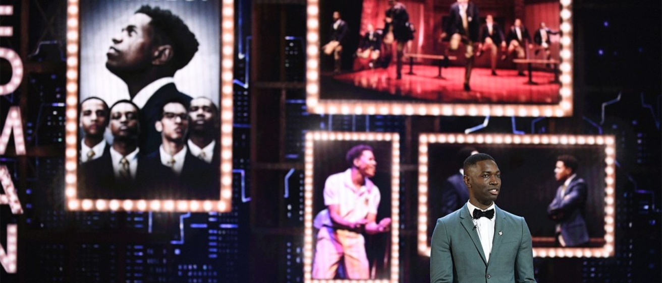 Jun 9, 2019; New York, NY, USA; Tarell Alvin McCraney shares a “playwright moment” related to “Choir Boy” during the 73rd Annual Tony Awards ceremony at Radio City Music Hall.