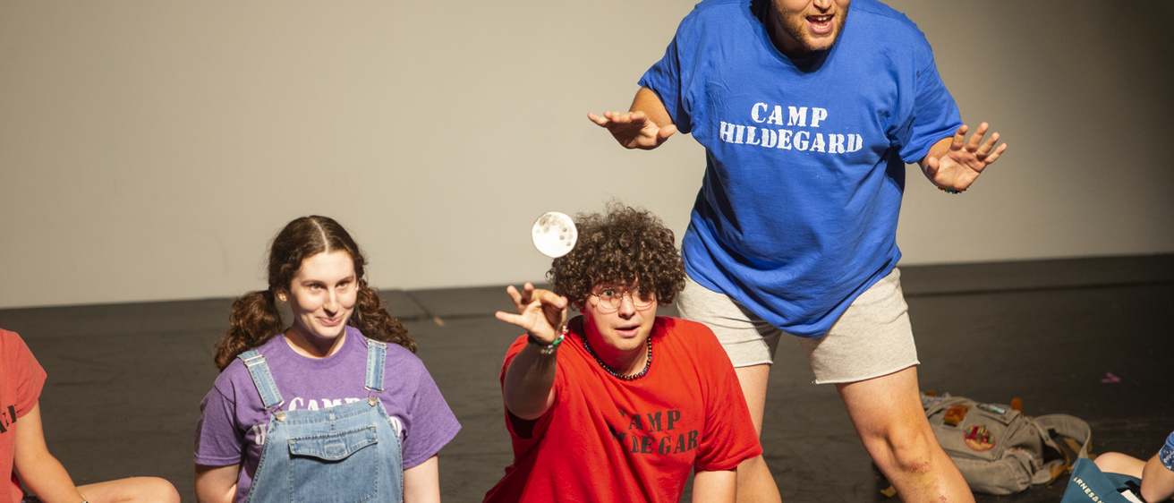 Actors on stage in THE (T-)RE(X)FORMATION By MK Shultz, photo by John Charlson