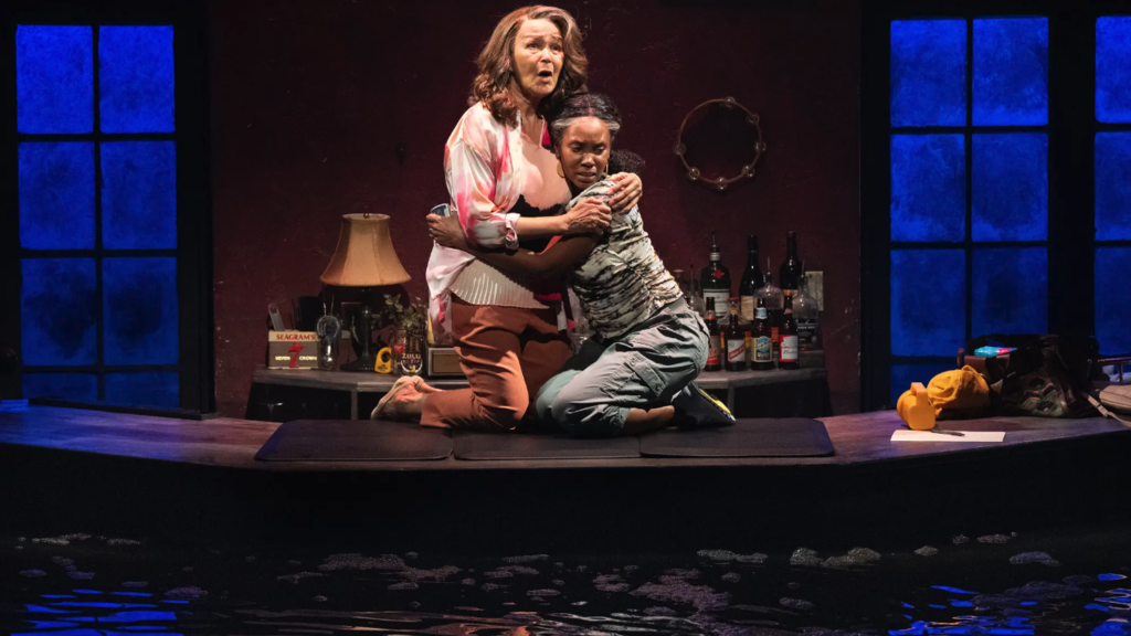 Lizan Mitchell, left, and Joniece Abbott-Pratt play a mother and daughter stranded in “shadow/land.” Photo by Sara Krulwich/The New York Times